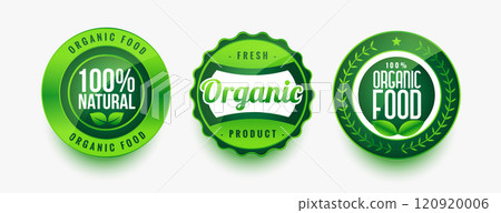 organic fresh food green labels set 120920006