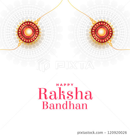 raksha bandhan wishes card with rakhi on white background 120920026