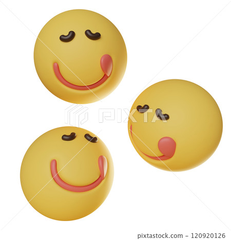 lick one's lips face emoticon 3D graphic 120920126