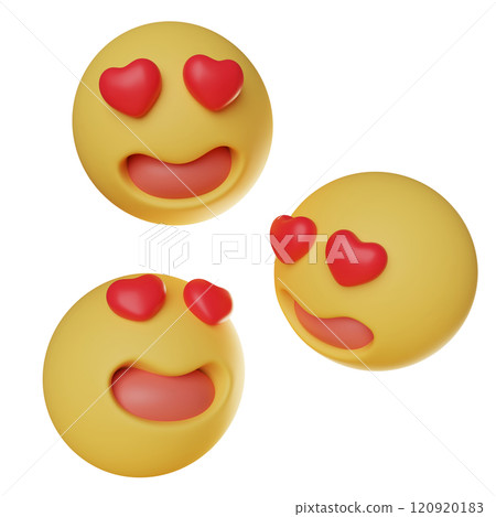falling in love face emoticon 3D graphic 120920183