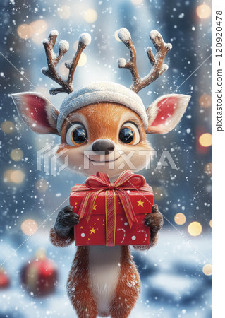 Happy new year and merry christmas concept, 3d rendering, Generative AI 120920478