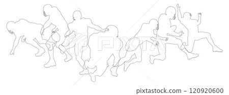 American Football Silhouette Player Silhouettes 120920600
