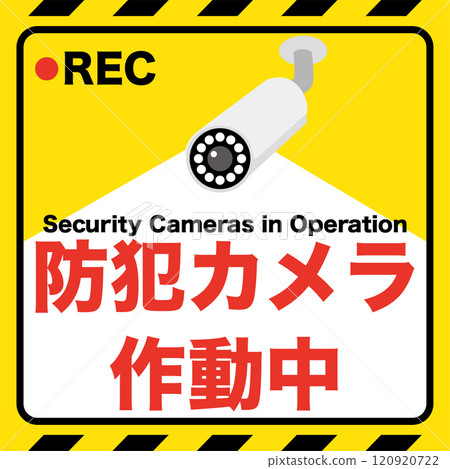 Square security camera in action poster, bullet style Square security camera in action poster, bullet style 120920722