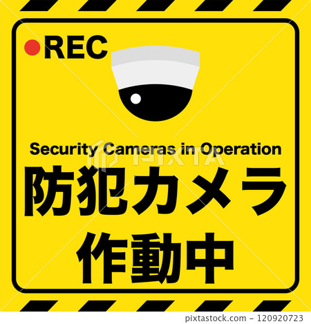 方形安全攝影機工作海報，圓頂形狀 120920723