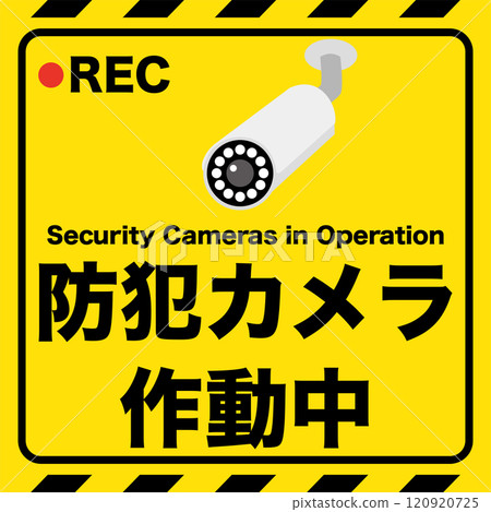 Square security camera in action poster, bullet style 120920725