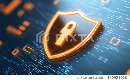 A digital shield icon representing... - Stock Illustration [120921068 ...