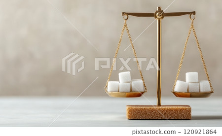 A scale where one side shows weights symbolizing physical activity A scale where one side shows weights symbolizing physical activity 120921864