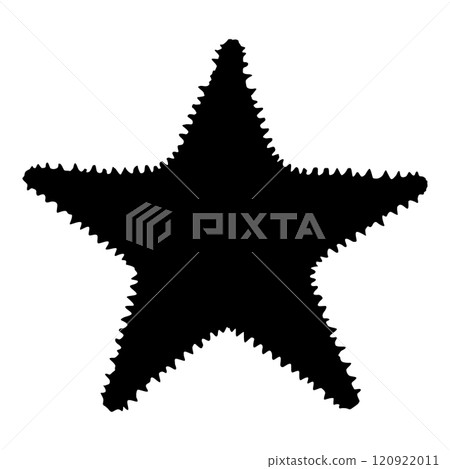 Starfish isolated black silhouette. Side view. Marine animal. White background. Vector illustration clipart. Starfish isolated black silhouette. Side view. Marine animal. White background. Vector illustration clipart. 120922011