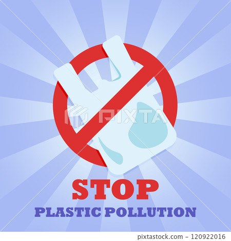 Plastic bag. Prohibition sign. No symbol. Banner. Stop plastic pollution. Plastic bag. Prohibition sign. No symbol. Banner. Stop plastic pollution. 120922016