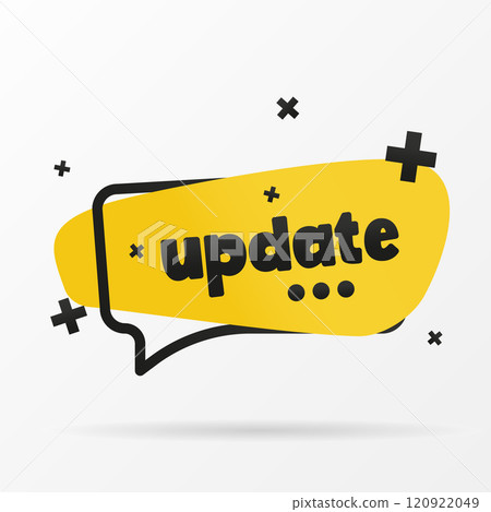 Quote UPDATE on the bubble banner. Vector design in a flat style. Simple clip art vector illustration. 120922049