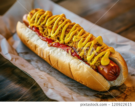 fresh delicious hot dog 120922615