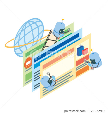 Image illustration of a web crawler Image illustration of a web crawler 120922916