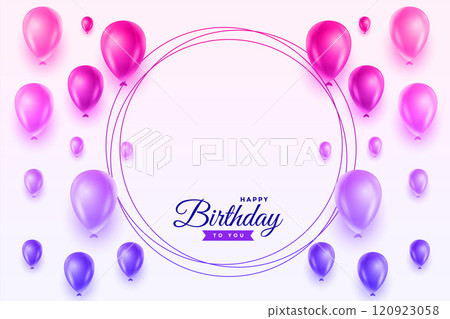 vibrant happy birthday balloons card design 120923058