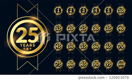 anniversary label celebration emblem big set anniversary label celebration emblem big set 120923078