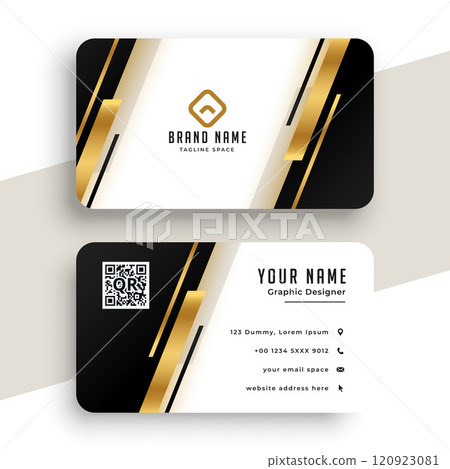 geometric golden business card template design 120923081