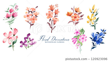 cute small watercolor flowers decoration big set cute small watercolor flowers decoration big set 120923096