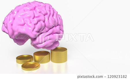 The Brain and coins for Business concept 3d rendering. 120923182