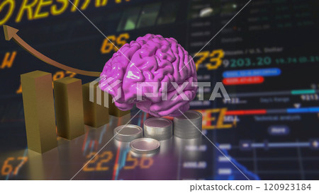 The Brain and chart for Business concept 3d rendering. 120923184