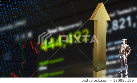 The Arrow up and man for Business concept 3d rendering. 120923199