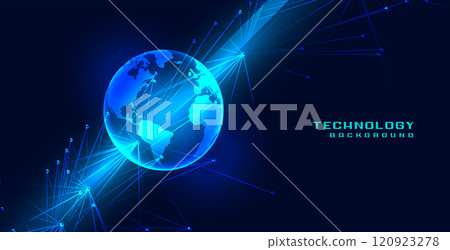 global technology earth concept with network lines 120923278