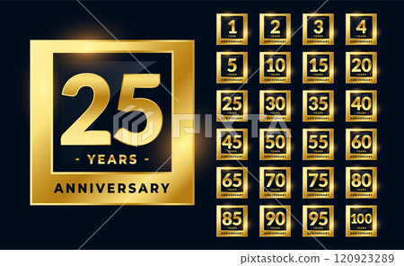 wedding anniversary golden labels big set 120923289