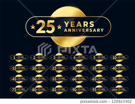 wedding anniversary labels emblem design 120923302