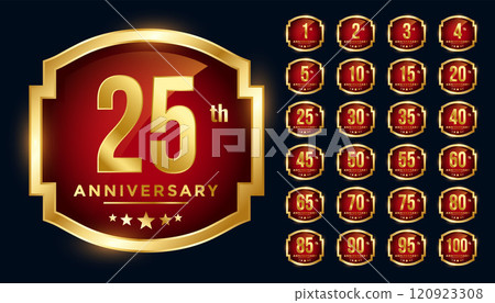 red anniversary golden labels big set 120923308
