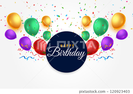 realistic happy birthday colorful balloons greeting realistic happy birthday colorful balloons greeting 120923403