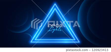 blue neon circle light frame banner design blue neon circle light frame banner design 120923413