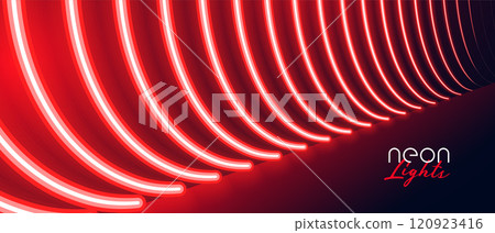 red neon pathway floor light effect banner 120923416