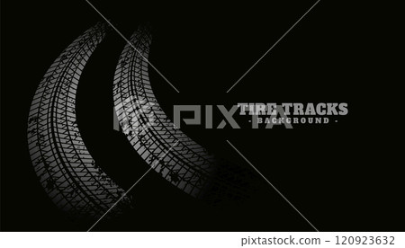 tire track print texture on black background tire track print texture on black background 120923632