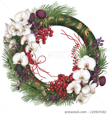 色彩鮮豔的日本新年裝飾品 120924382