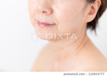 Middle-aged to senior women's skin care image 120924777