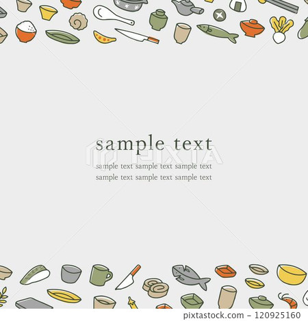 Hand-drawn Japanese tableware frame Hand-drawn Japanese tableware frame 120925160