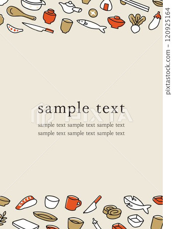 Hand-drawn Japanese tableware frame Hand-drawn Japanese tableware frame 120925164