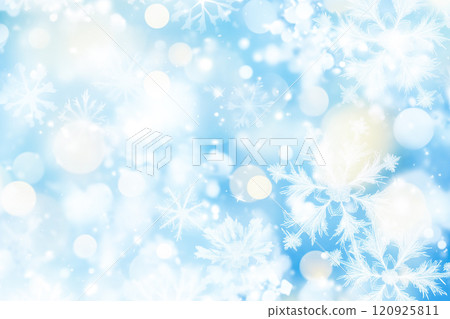 Abstract snowflakes and snow background 120925811