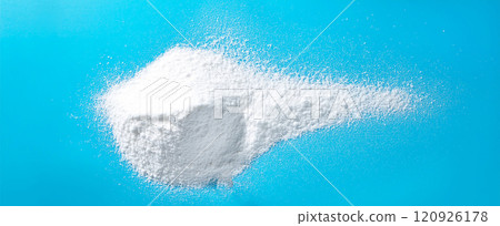 Clean light blue background and white powder 120926178