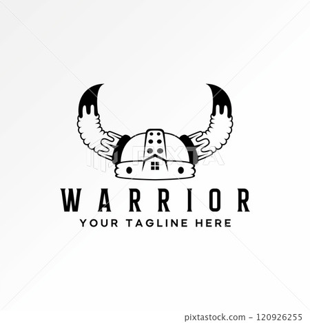 Logo design graphic concept creative premium vector stock image graphic helmet buffalo horn trojan spartan warrior to army hat crown protection battle 120926255