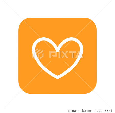 Simple orange heart symbol 120926371