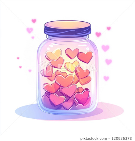 Two Mugs with Heart  Shaped Steam 120926378