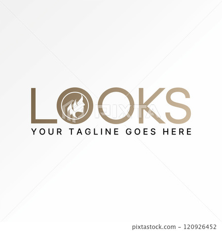 Logo design graphic concept creative premium vector stock image graphic word text Looks side woman face long hair typography elegant beautiful excited 120926452