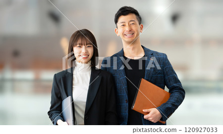 Image of business teamwork between two men and women 120927033