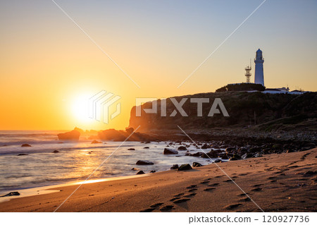 Inubosaki Lighthouse in autumn and the earliest sunrise in Japan, Choshi City, Chiba Prefecture 120927736