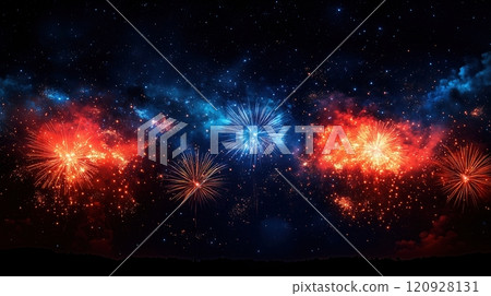 Colorful Fireworks in the Night Sky 120928131