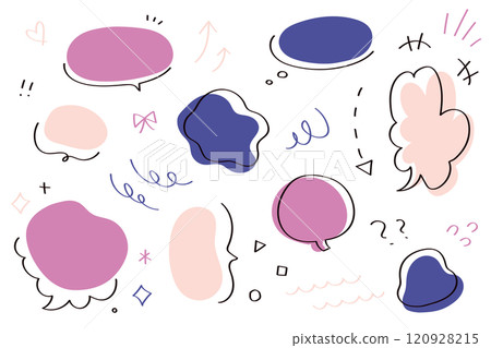 Speech bubble and decoration material set Speech bubble and decoration material set 120928215