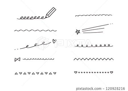 Simple decorative line illustration set Simple decorative line illustration set 120928216
