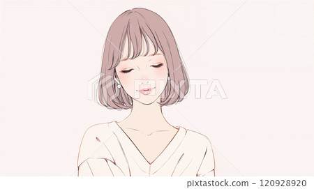 微笑與她的眼睛的婦女關閉了 微笑與她的眼睛的婦女關閉了 120928920