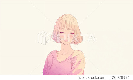 微笑與她的眼睛的婦女關閉了 120928935