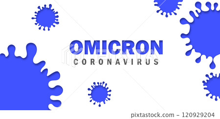 Omicron variant of COVID-19, which New strain of coronavirus. Omicron. Blue Vector illustratoin 120929204