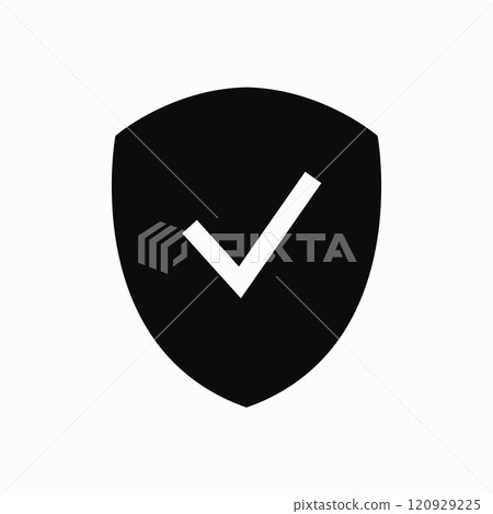 Shield check mark flat icon. Vector clipart illustration Shield check mark flat icon. Vector clipart illustration 120929225